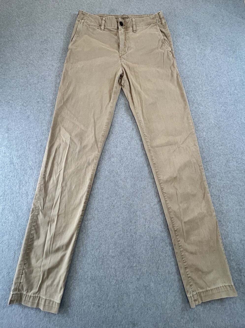 American Eagle Outfitters Flex Men's Beige Chino Pants 30x34 Slim Skinny Stretch